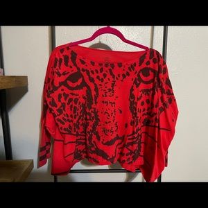 Betsey Johnson red tiger crop top